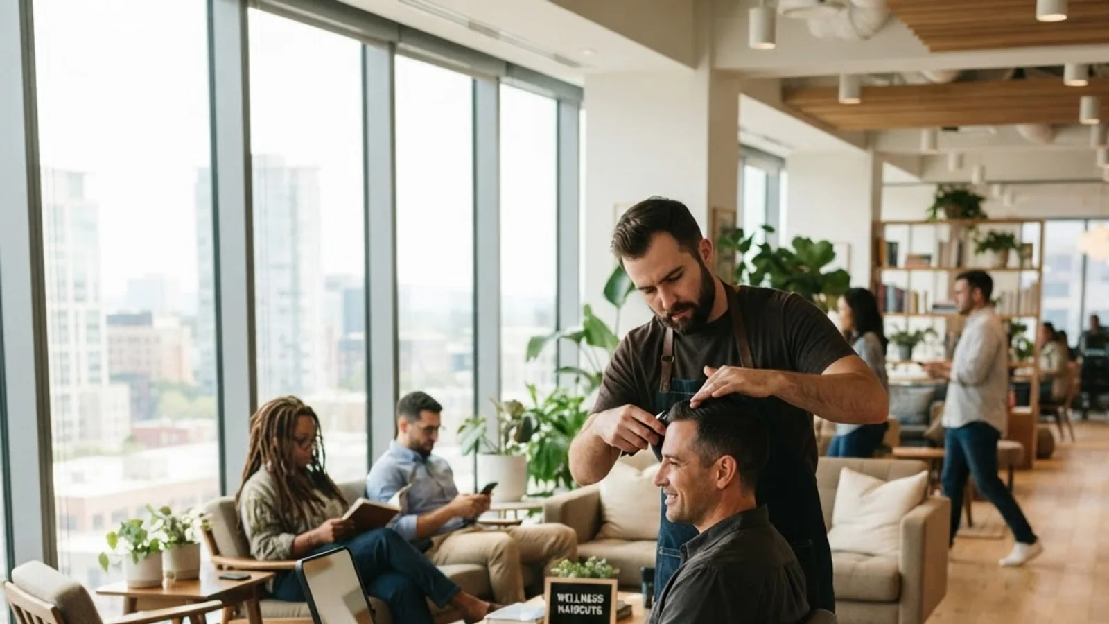 Corporate Wellness Barber Event