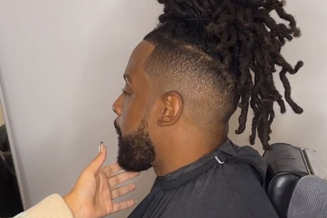 Locs with fade styling - mobile barber service