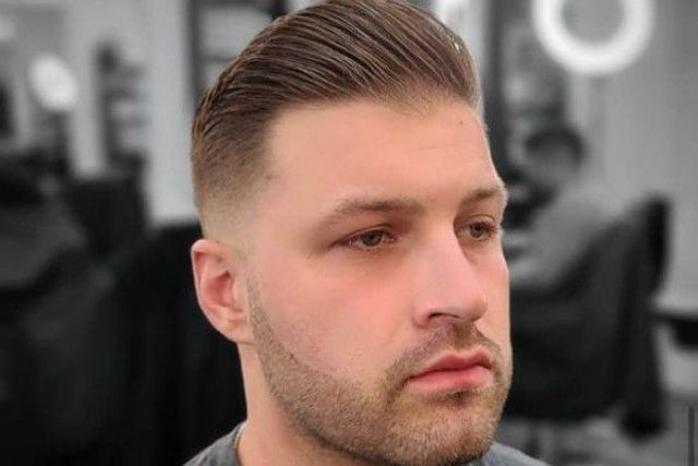 Man with a classic straight hair fade